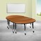 Flash Furniture Oval 47.5 W, 76 L, 25 H, Chrome, Laminate, Particleboard, Steel, Wood Grain XU-GRP-A3048CON-48-OAK-T-P-CAS-GG - alternate 1